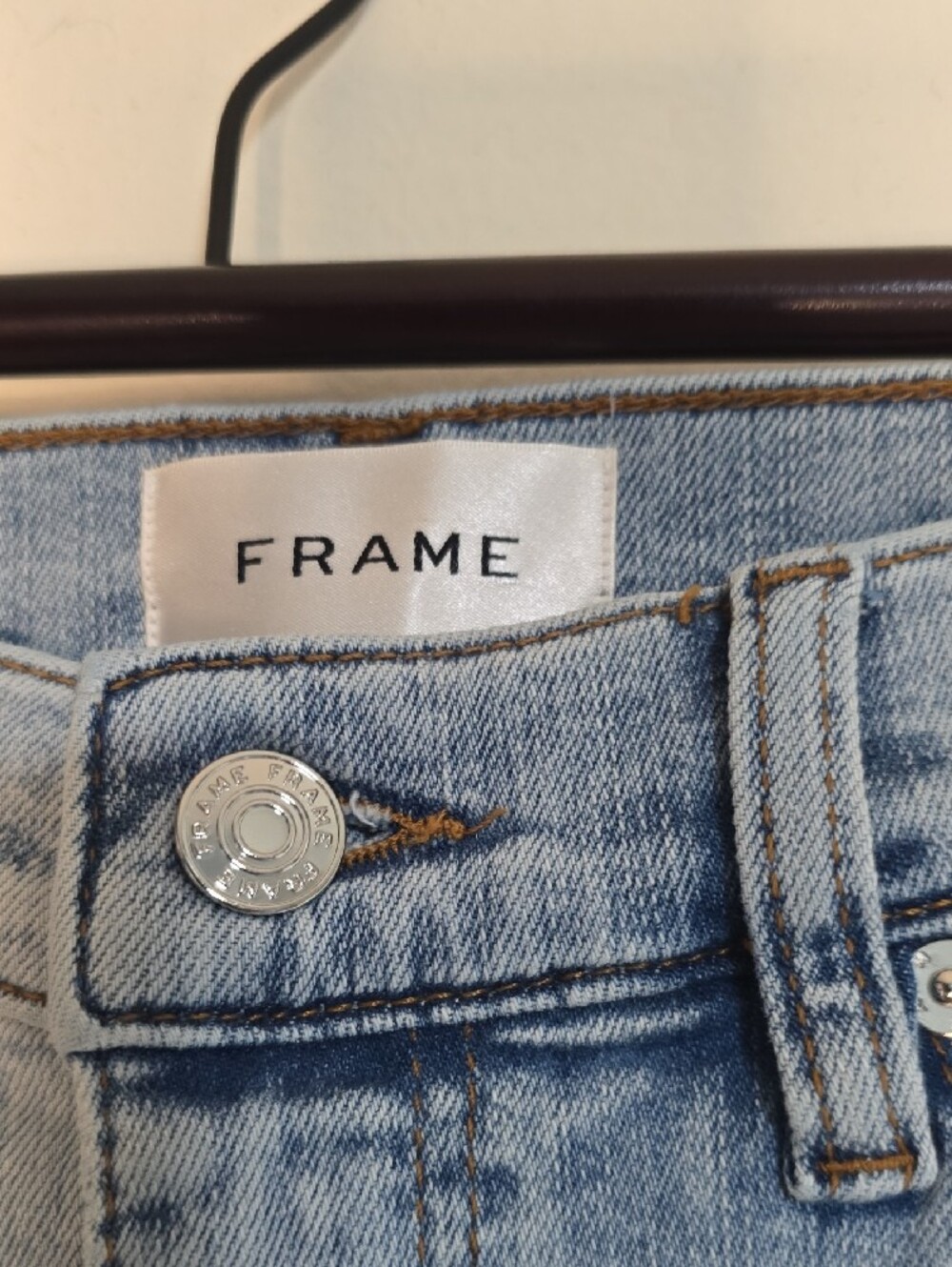 Frame Le Sleek Straight Leg Blue Jeans high-rise denim Classic Essential - Picture 5 of 10